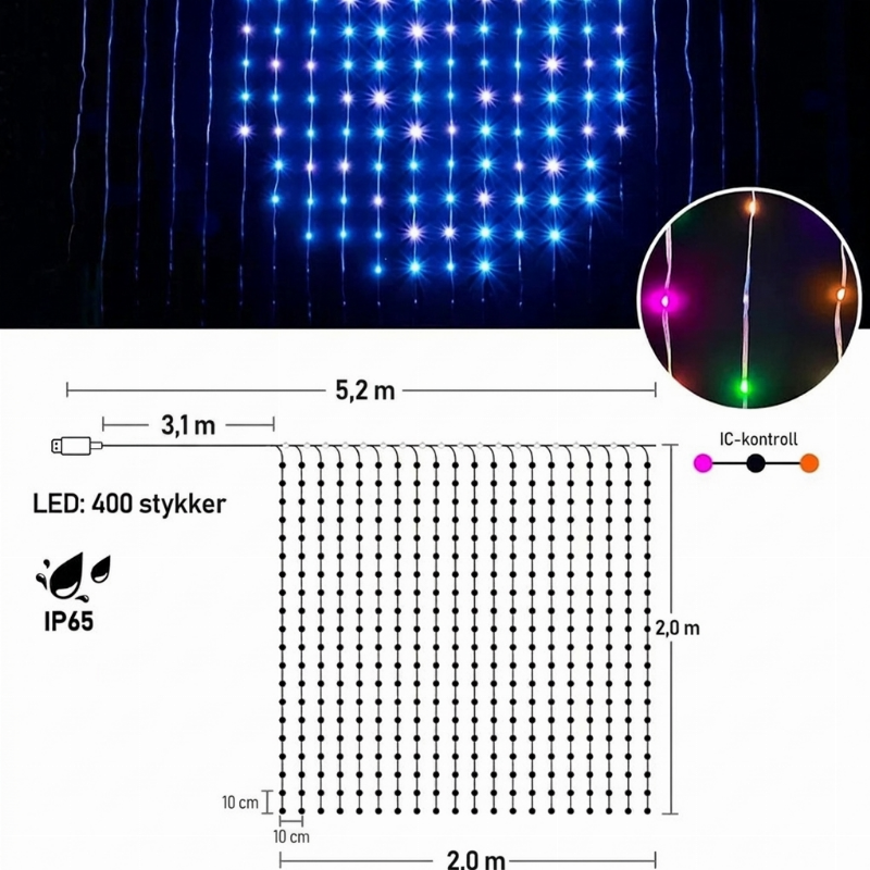 🎁💥Siste sjanse – 50 % rabatt!!⚡Vanntett LED-lysgardin