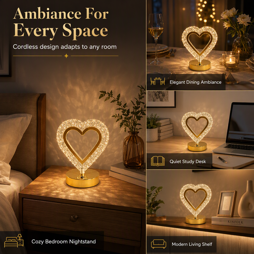 💎 Få 50 % rabatt nå! 🔮 Nattlampe i geometrisk krystallform – berøringsstyring, 3D-lysreflekser, oppladbar – stemningsbelysning til soverommet 🌙