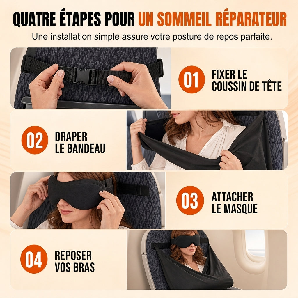 ⏰Sett bestående av en integrert reisehodeplagg i memory foam og en 3D-søvnmaske som blokkerer lys, til bruk som nakkestøtte på reise