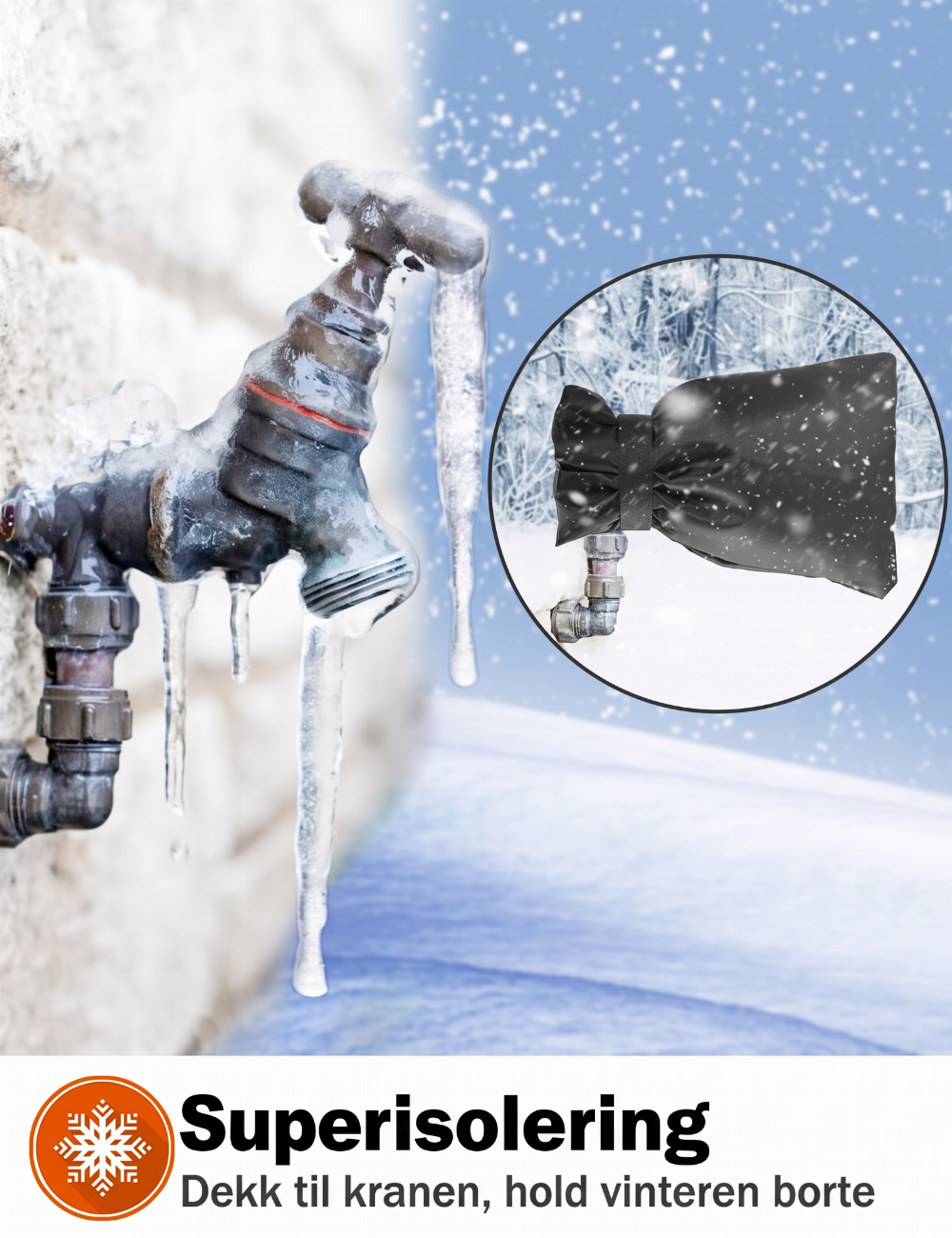 🎁 KJØP 1, FÅ 1 GRATIS❄️ Vannkranbeskyttelse med snøring – vinterbestandig frostbeskyttelse for utendørs vannkraner, varmt og vanntett