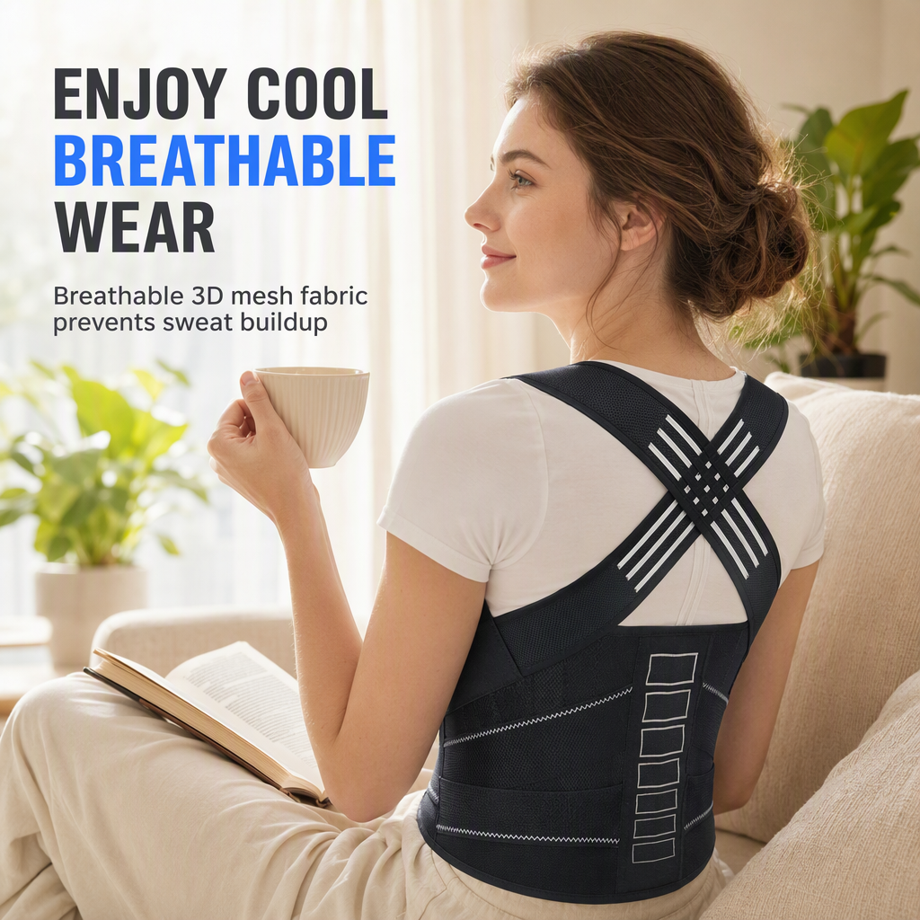 📢50 % RABATT! 🧍 Justerbar ryggkorrigerer for voksne