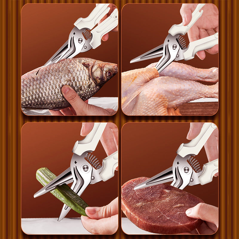 ⏳50 % rabatt i en begrenset periode⏰Kjøkkensaks med fjærhjelp – saks som klipper lett, med magnetisk oppbevaring🍗🐟🦀✂️
