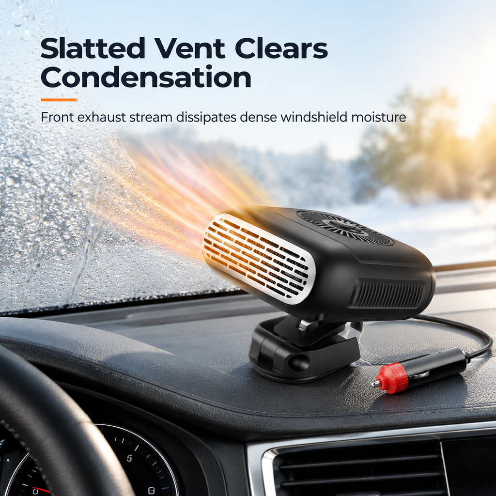 ❄️ 50 % RABATT I BEGRENSET TID! 💨 Bærbar vifte til avising av bilruter – rask oppvarming, justerbar, universell 🚗