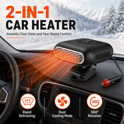 ❄️ 50 % RABATT I BEGRENSET TID! 💨 Bærbar vifte til avising av bilruter – rask oppvarming, justerbar, universell 🚗