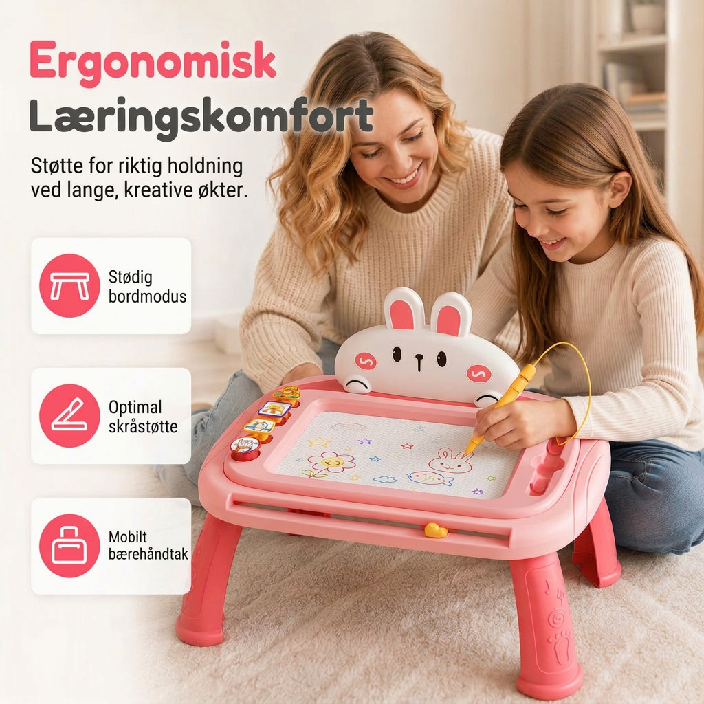 ⏳Kun for en kort tid – 50% RABATT ⏰🎨 Magnetisk tegnebrett for barn – fargerik, tørrbart tegnebrett med penn og 4 stempler