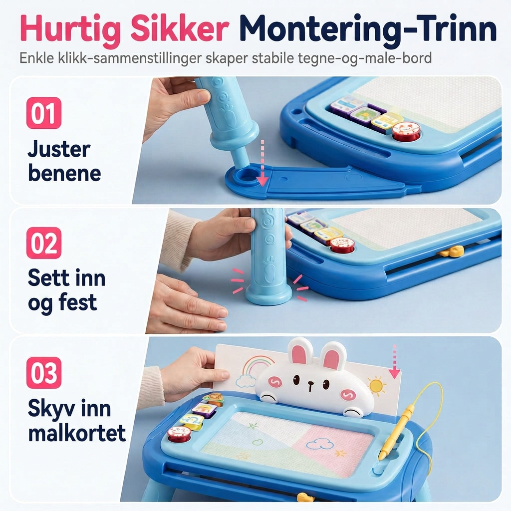 ⏳Kun for en kort tid – 50% RABATT ⏰🎨 Magnetisk tegnebrett for barn – fargerik, tørrbart tegnebrett med penn og 4 stempler