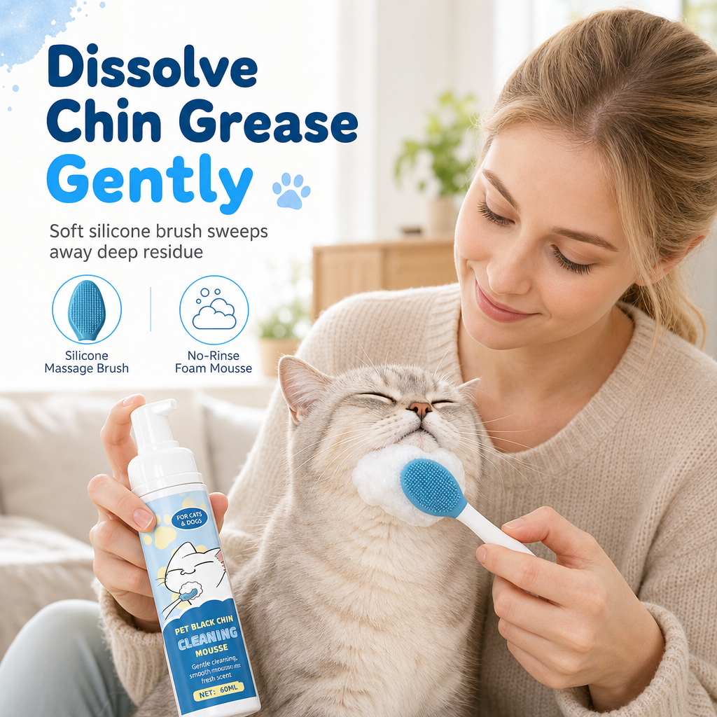 Gentle Pet Black Chin rensemousse for katter og hunder – trygge ingredienser og enkel å bruke