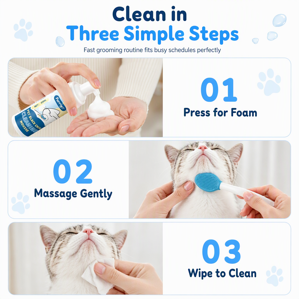 Gentle Pet Black Chin rensemousse for katter og hunder – trygge ingredienser og enkel å bruke