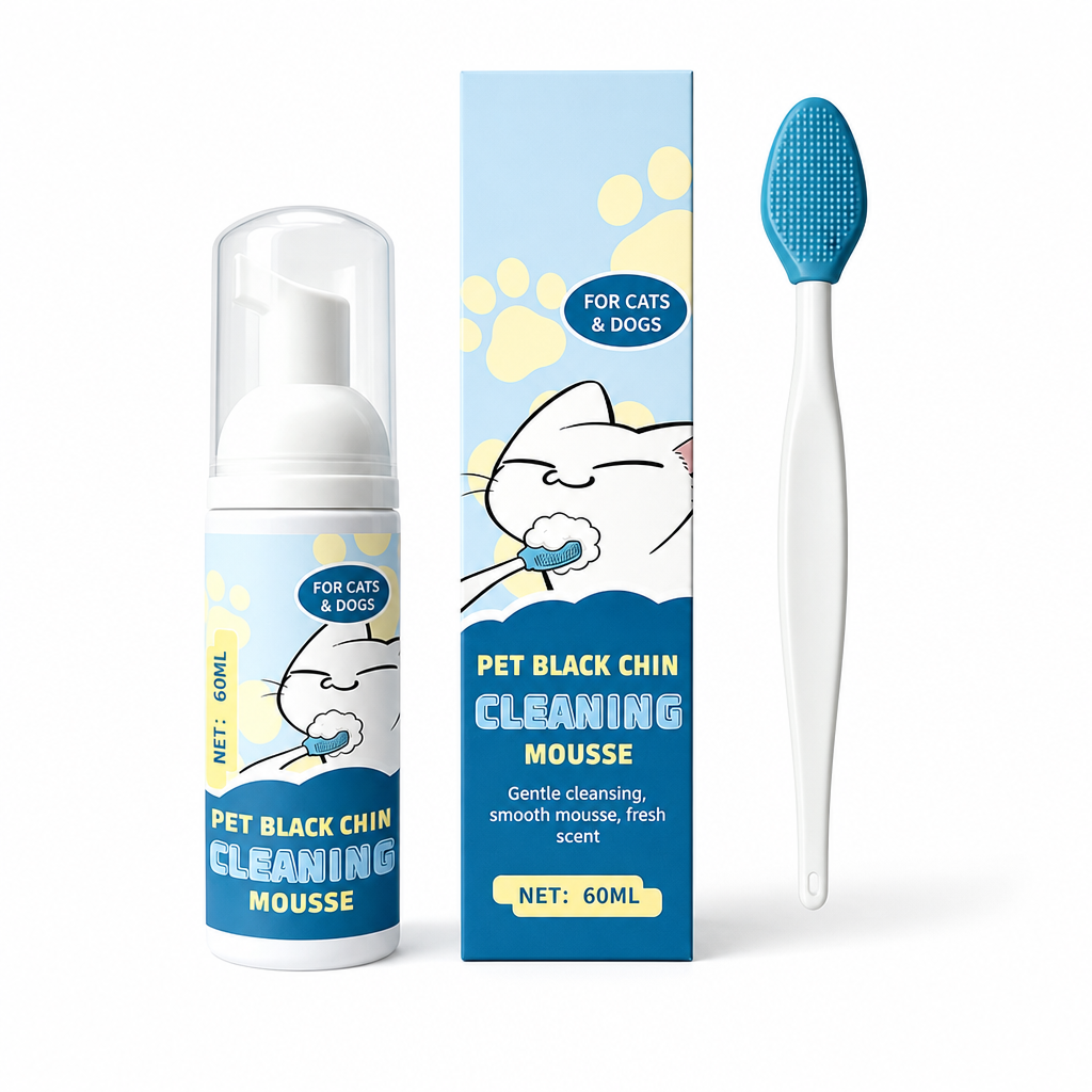 Gentle Pet Black Chin rensemousse for katter og hunder – trygge ingredienser og enkel å bruke