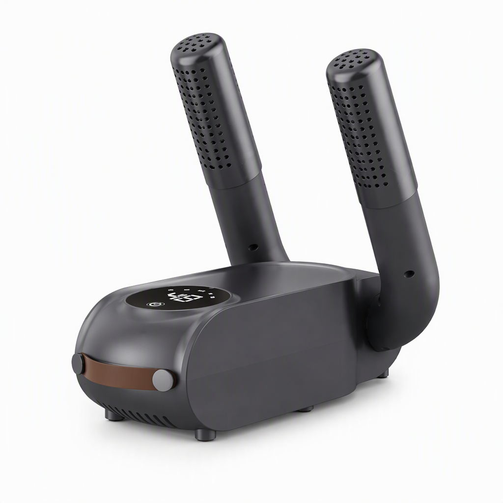 Sammenleggbar skotørker med smart timer og UV-lys