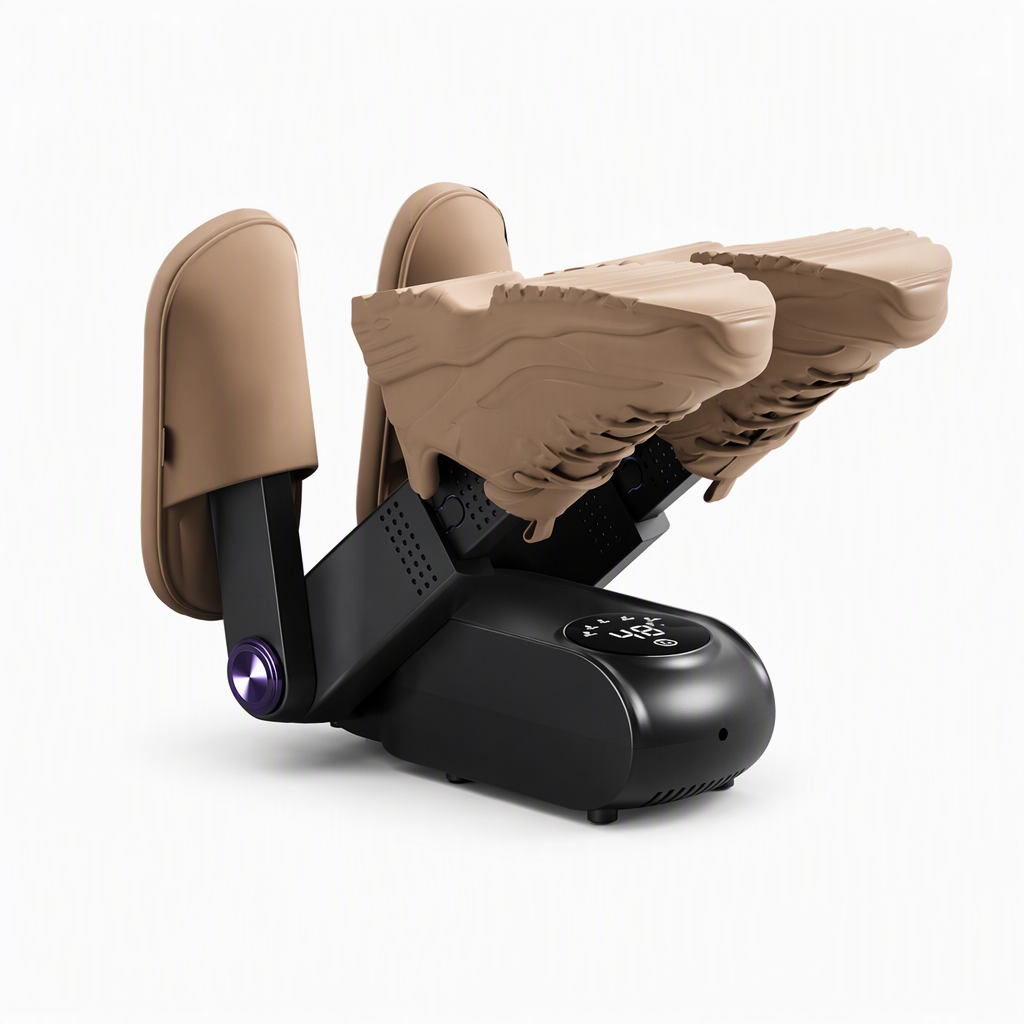 Sammenleggbar skotørker med smart timer og UV-lys