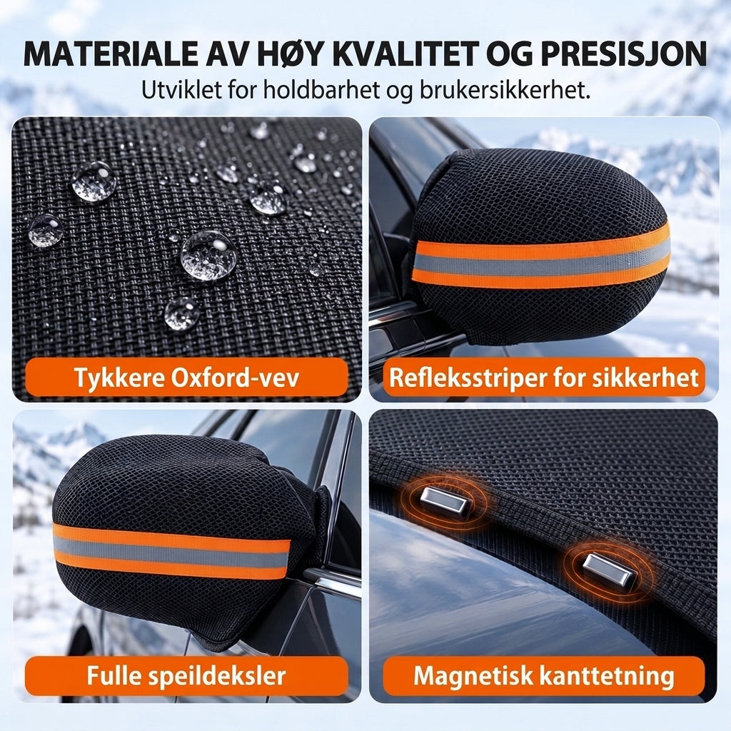 Helårs frontrutedeksel til bil mot snø, frost og sol