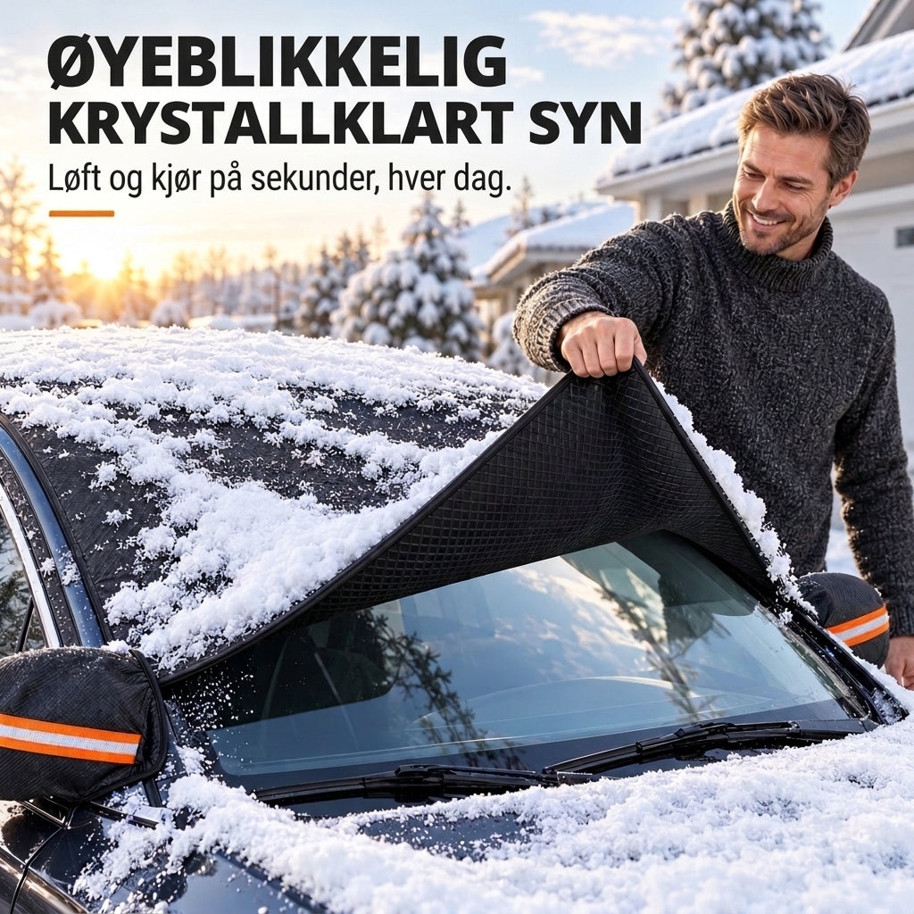 Helårs frontrutedeksel til bil mot snø, frost og sol