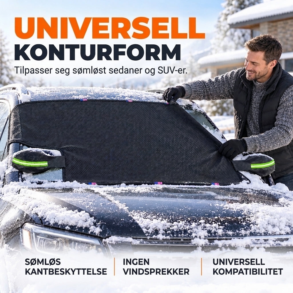 Helårs frontrutedeksel til bil mot snø, frost og sol
