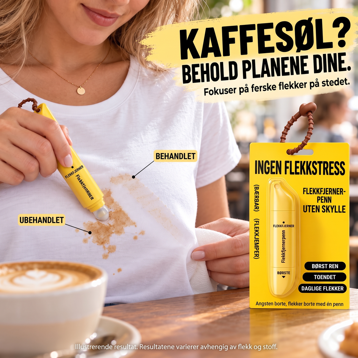 ⏰🔥Kjøp 1 få 1 gratis-BEGRENSET TID: bare 92.99kr!💧Bærbar flekkfjernerpenne med to hoder
