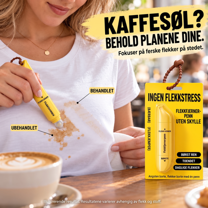 ⏰🔥Kjøp 1 få 1 gratis-BEGRENSET TID: bare 92.99kr!💧Bærbar flekkfjernerpenne med to hoder