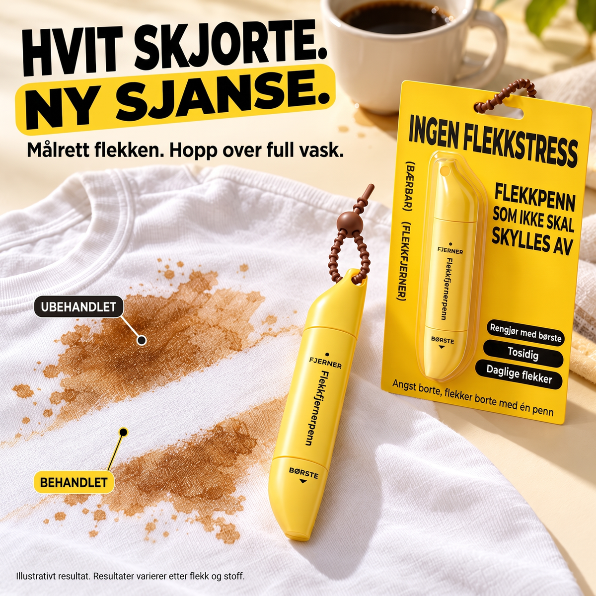 ⏰🔥Kjøp 1 få 1 gratis-BEGRENSET TID: bare 92.99kr!💧Bærbar flekkfjernerpenne med to hoder