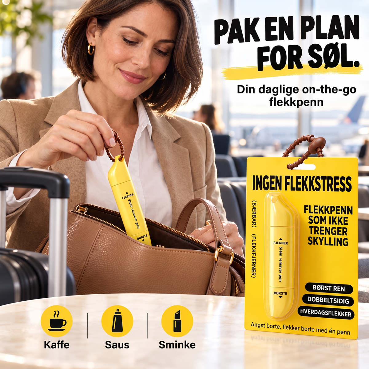 ⏰🔥Kjøp 1 få 1 gratis-BEGRENSET TID: bare 92.99kr!💧Bærbar flekkfjernerpenne med to hoder