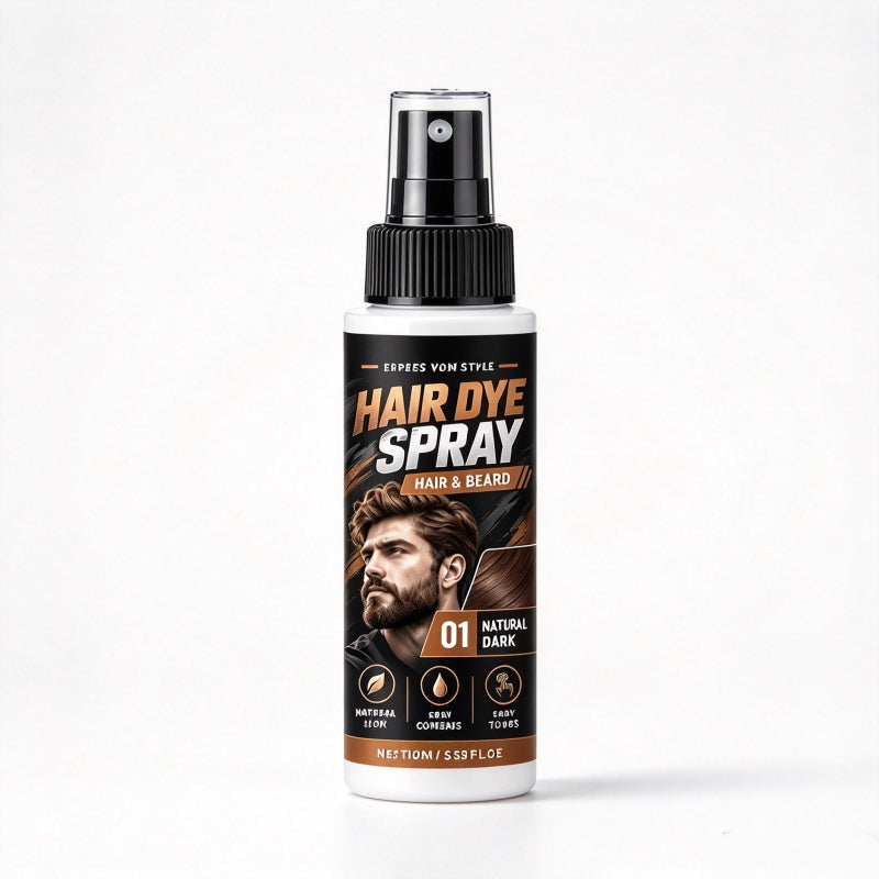 Hår- og skjeggfargespray for menn