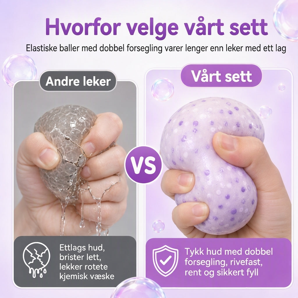 📢📢50%🎨 Lag din egen klemball – fargerik leire, glitrende fyll, slitesterk og lekkasjesikker. Kreativ DIY-moro! ✨🤲