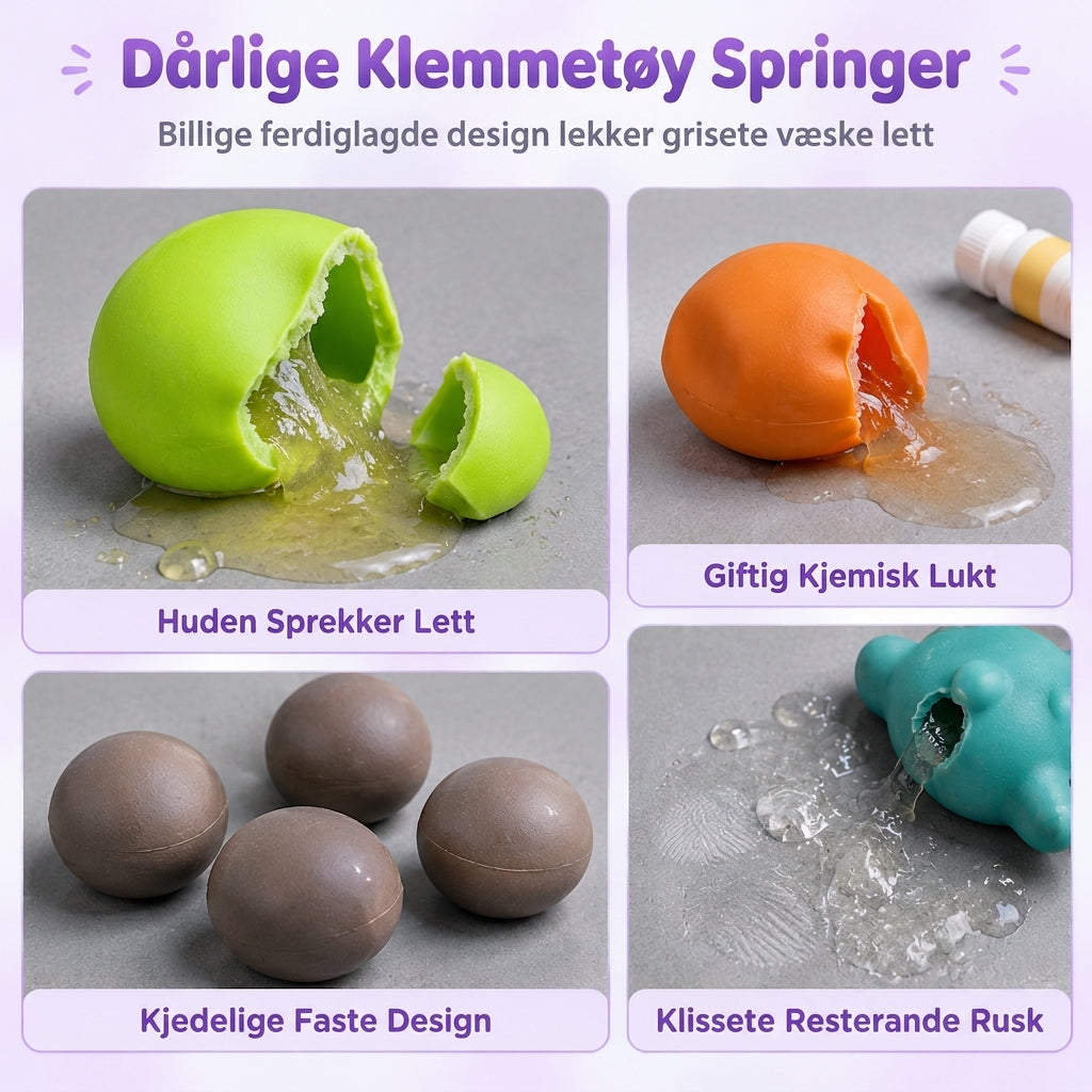 📢📢50%🎨 Lag din egen klemball – fargerik leire, glitrende fyll, slitesterk og lekkasjesikker. Kreativ DIY-moro! ✨🤲