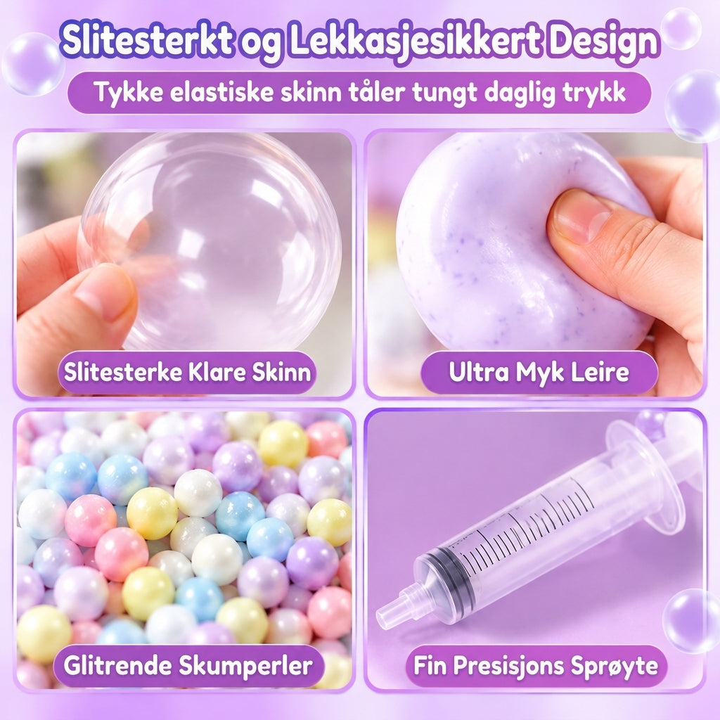 📢📢50%🎨 Lag din egen klemball – fargerik leire, glitrende fyll, slitesterk og lekkasjesikker. Kreativ DIY-moro! ✨🤲