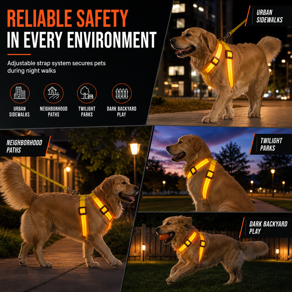 🐕 50 % RABATT! 💡 LED-hundesele – Selvlysende, blinkende og justerbar passform ✨