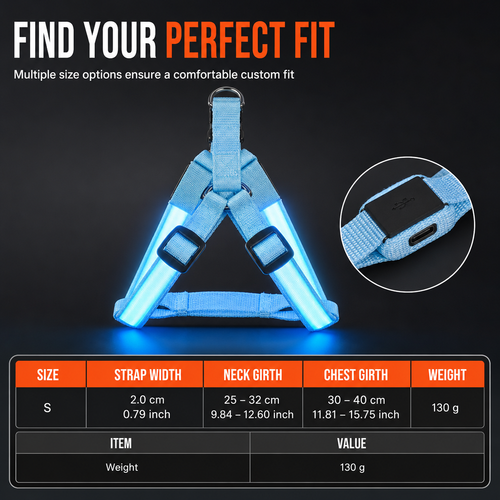 🐕 50 % RABATT! 💡 LED-hundesele – Selvlysende, blinkende og justerbar passform ✨
