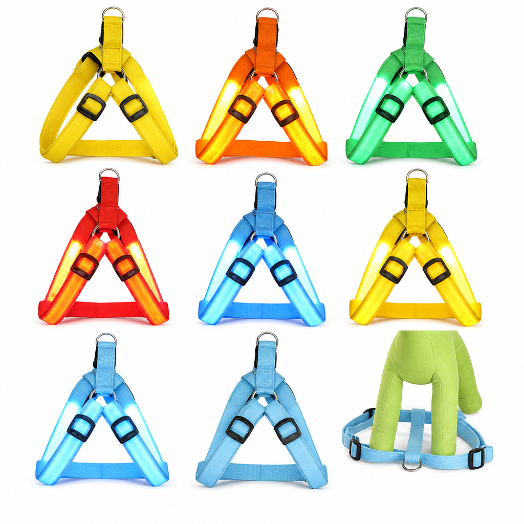 🐕 50 % RABATT! 💡 LED-hundesele – Selvlysende, blinkende og justerbar passform ✨