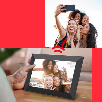 10.1-tommers digital fotoramme med Wi-Fi og berøringsskjerm
