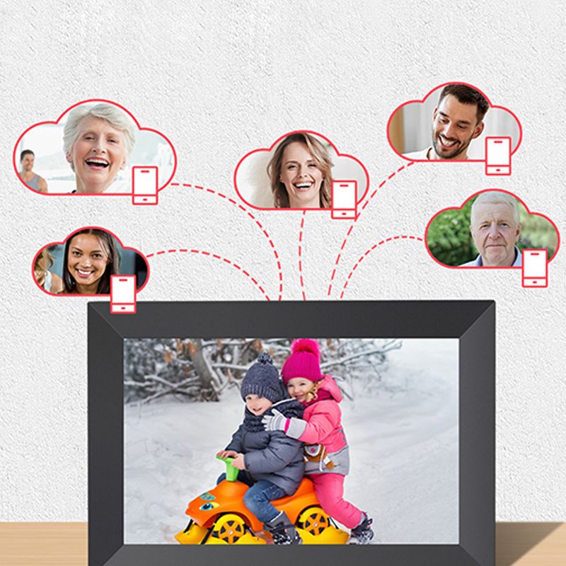 10.1-tommers digital fotoramme med Wi-Fi og berøringsskjerm