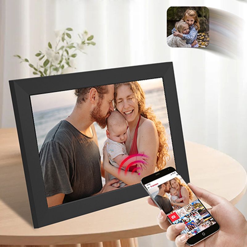10.1-tommers digital fotoramme med Wi-Fi og berøringsskjerm