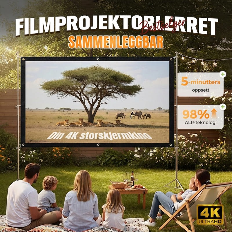 📺 50 % RABATT NÅ! ✨ HD-projeksjonslerret – 120 tommer diagonalt med matt hvit overflate for en krystallklar hjemmekinoopplevelse 🎬🌟