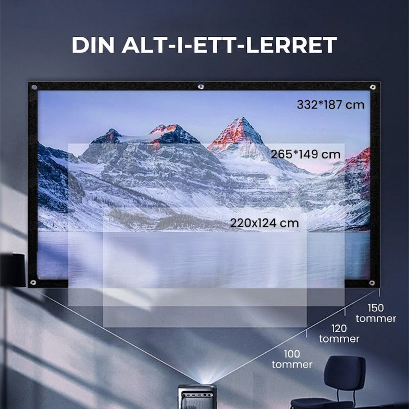 📺 50 % RABATT NÅ! ✨ HD-projeksjonslerret – 120 tommer diagonalt med matt hvit overflate for en krystallklar hjemmekinoopplevelse 🎬🌟