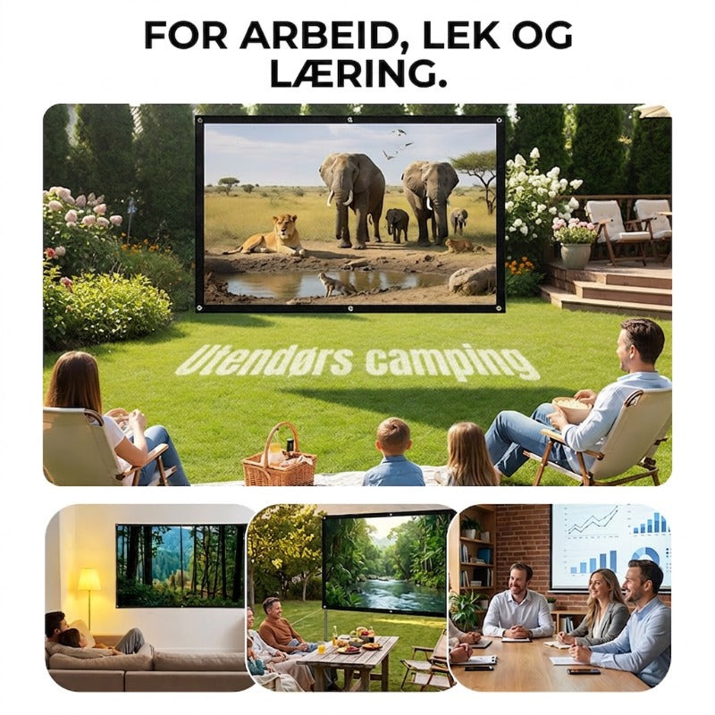 📺 50 % RABATT NÅ! ✨ HD-projeksjonslerret – 120 tommer diagonalt med matt hvit overflate for en krystallklar hjemmekinoopplevelse 🎬🌟