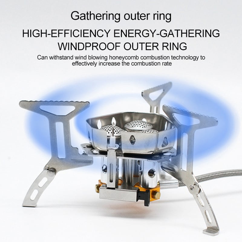 ⛺ 50 % RABATT I BEGRENSET TID! ✨ Campinggassbrenner – 5800 W, Piezo-tenning, vindtett 🔥