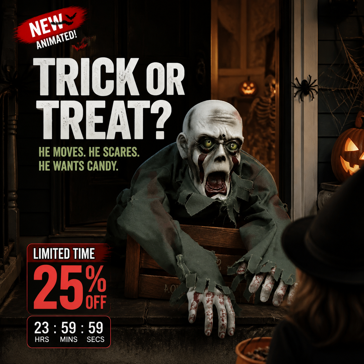 Halloween-skrekkfigur: et krypende spøkelse