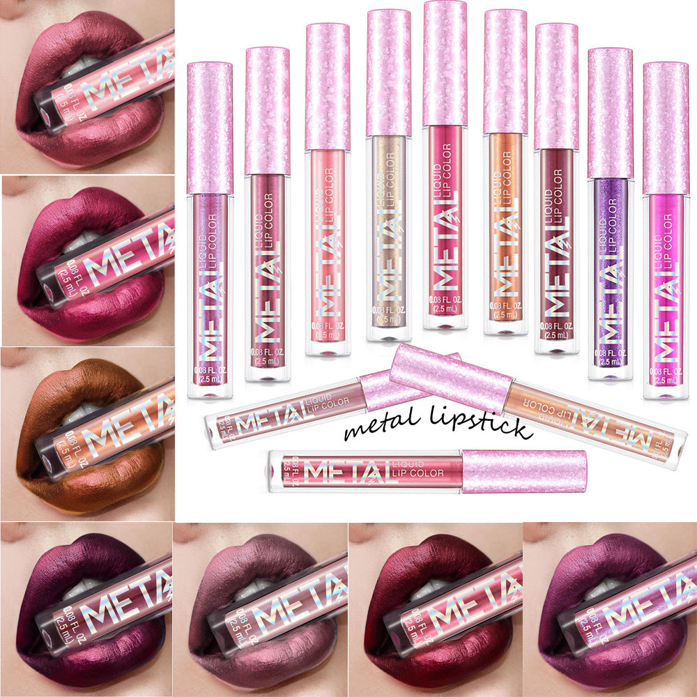 12 farger skinnende og langvarig vanntett fargerik lipgloss