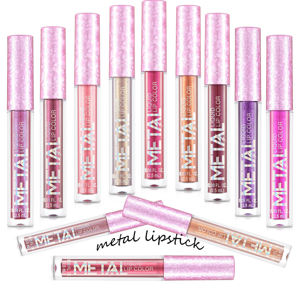 12 farger skinnende og langvarig vanntett fargerik lipgloss