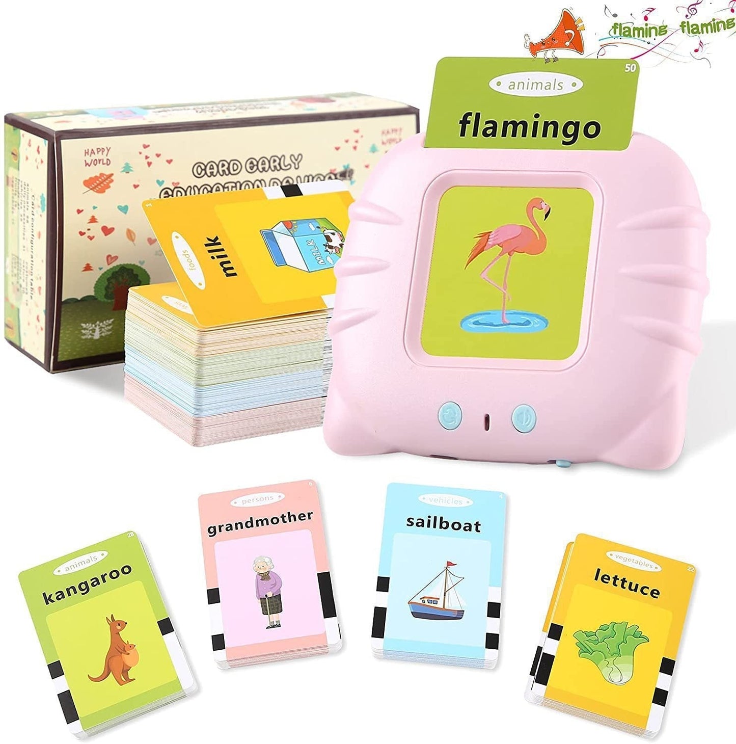 Hørbar Flashcard-enhet + Flashcards for barn