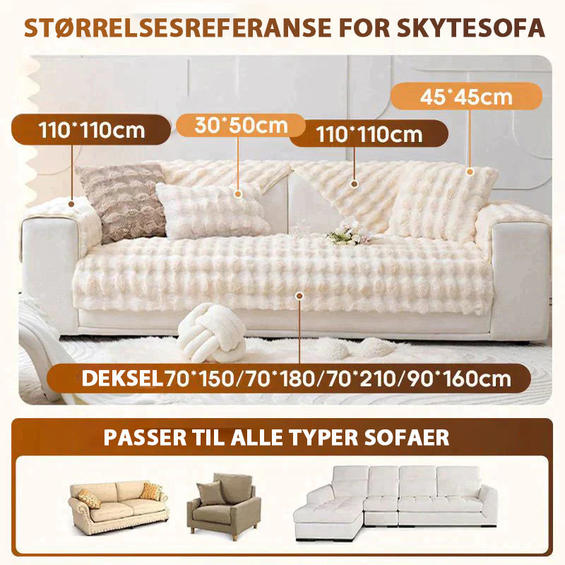 ✨Gratis levering✨Pousbo® Tykt kaninplysj-sofatrekk